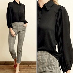 NWT DRESS FORUM black chiffon top